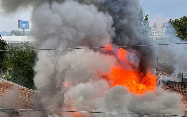 Incendio consumió bodega y locales comerciales en el centro de San Miguel.
