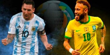 Leo Messi y Neymar cara a cara en la gran final de la Copa América .