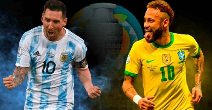 Leo Messi y Neymar cara a cara en la gran final de la Copa América .