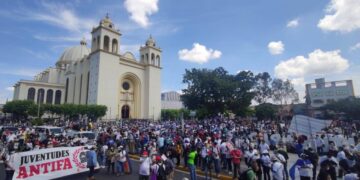 Ciudadanos organizados protestaron contra el Gobierno Central.