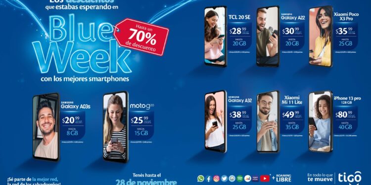 Tigo El Salvador anunció su tradicional Feria de Smartphones pospago “Blue Week”.
