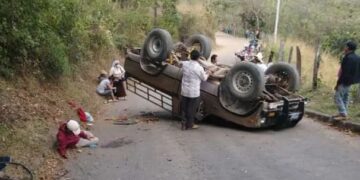 8 lesionados tras volcar pick-up en Morazán.