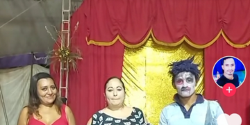 ¡De las redes sociales al circo! Yanira Berríos comparte escenario con “Muñuña”.