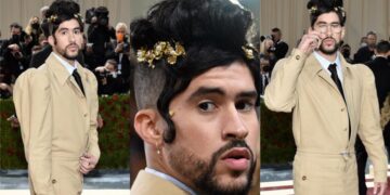 Bad Bunny sorprende vistiendo una falda y exótico peinado.