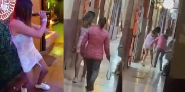 Joven es sacada a cinchazos de una disco.