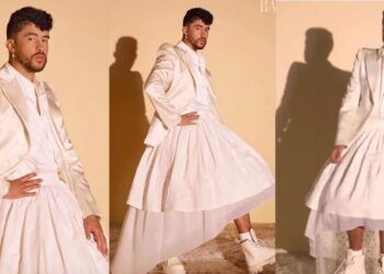 Bad Bunny posa con vestido de novia y enciende las redes sociales.