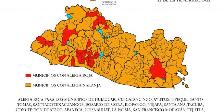 Alerta Roja por lluvias en diversos municipios del país.