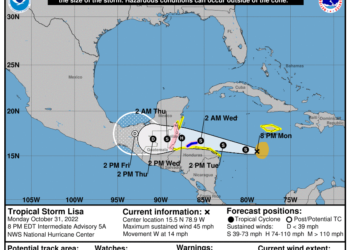 Tormenta tropical Lisa amenaza El Caribe y Centroamérica.