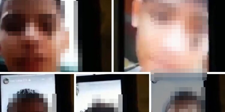 Adolescentes bajo custodia policial por presumir pertenencia a pandillas.